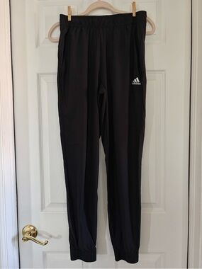 ADIDAS GOLF JOGGERS WOMEN SZ SMALL BLACK EMBROIDERED LOGO POCKETS LIGHTWEIGHT